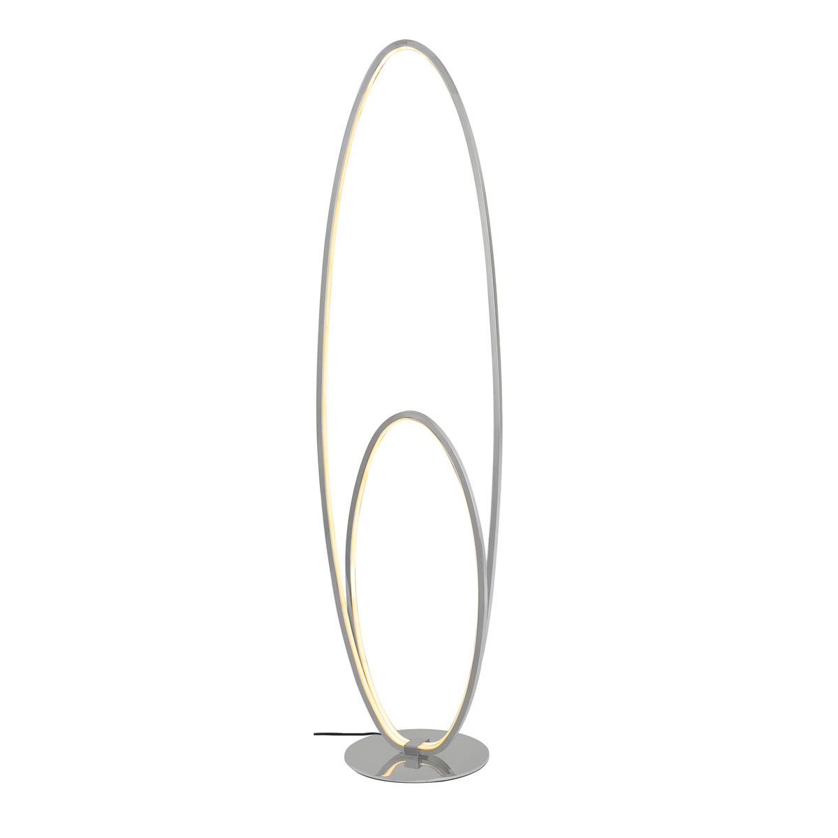 Floor Lamp Integrated LED Warm White Oval Metal Silver Effect Dimmable Modern - Image 6