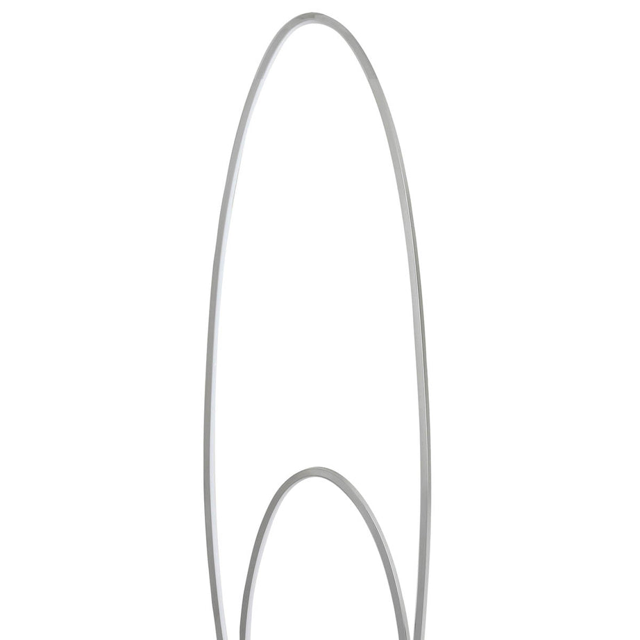 Floor Lamp Integrated LED Warm White Oval Metal Silver Effect Dimmable Modern - Image 8