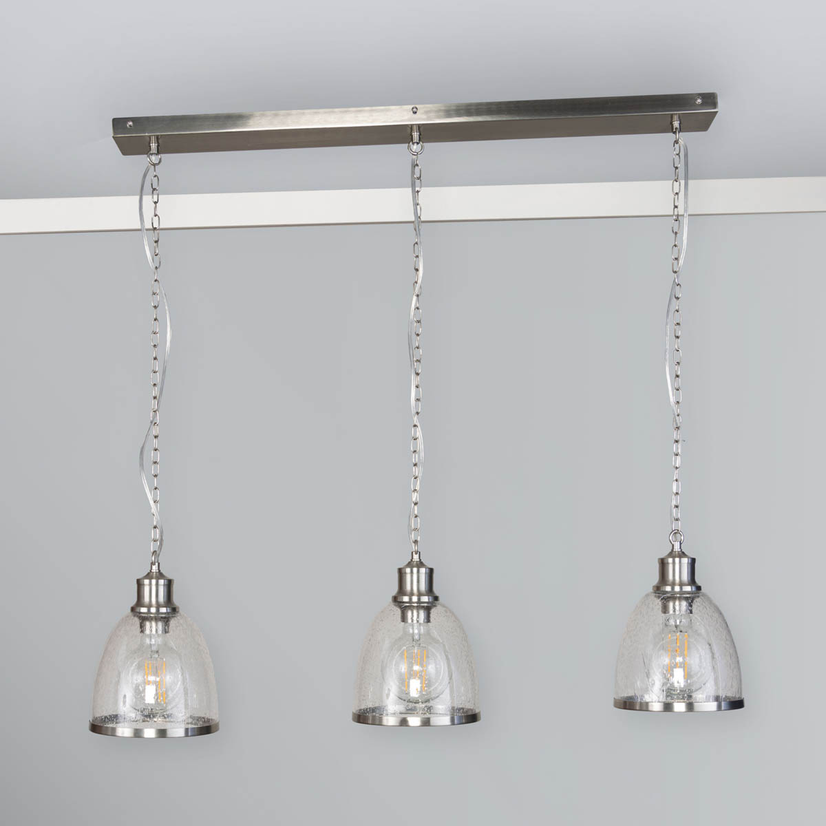 LED Pendant Ceiling Light 3 Way Satin Nickel E27 Living Room Bedroom Modern 10W - Image 3