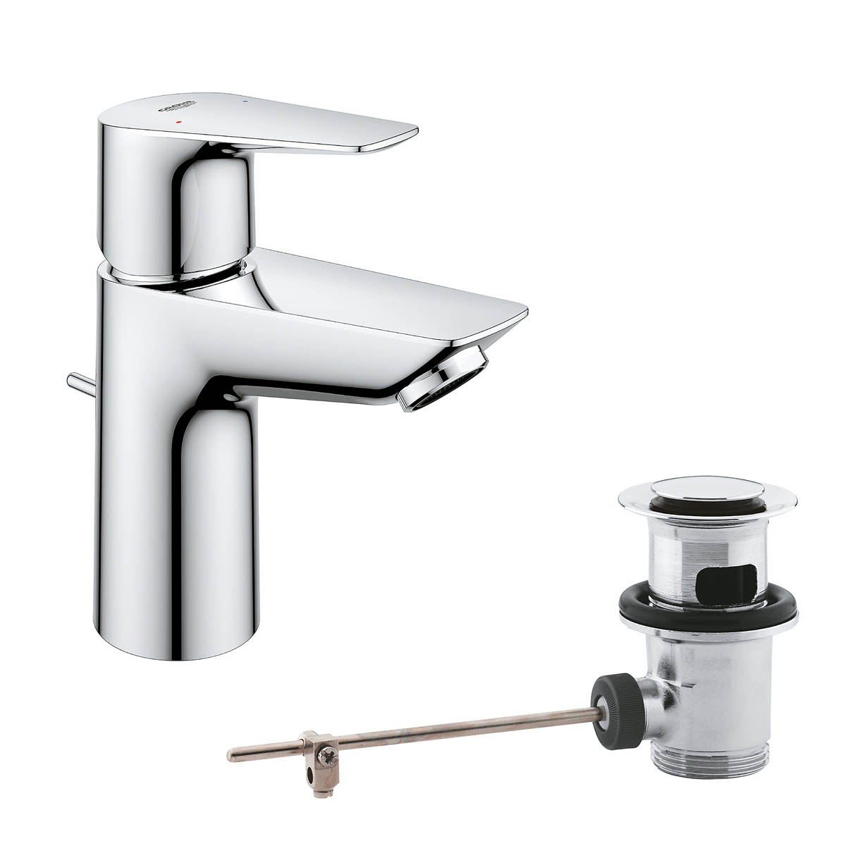Grohe Bathroom Basin Tap Mono Mixer Chrome Small Single Lever Pop Up Waste - Image 1