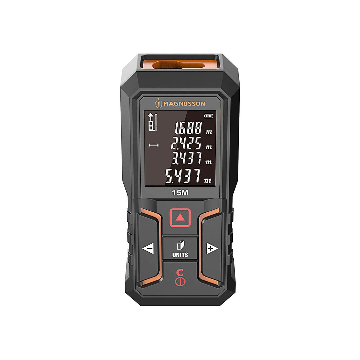 Magnusson Laser Distance Measurer 15m USB Rechargeable IP54 Rangefinder - Image 2