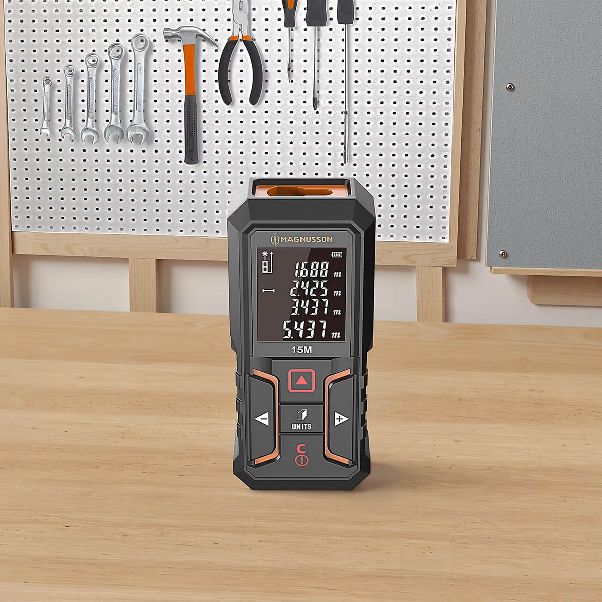 Magnusson Laser Distance Measurer 15m USB Rechargeable IP54 Rangefinder - Image 3