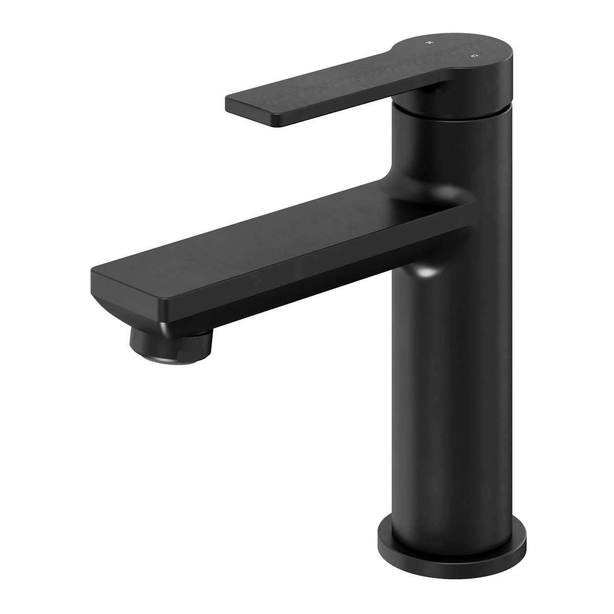 Bathroom Basin Tap Mixer Black Round Single Lever Brass Clicker Waste Modern - Image 1
