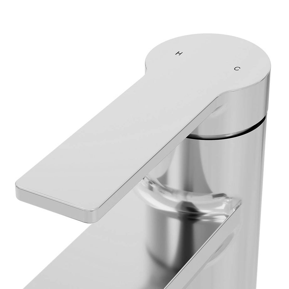 Bathroom Basin Tap Mixer Gloss Chrome Single Lever Ceramic Cartridge Faucet - Image 9