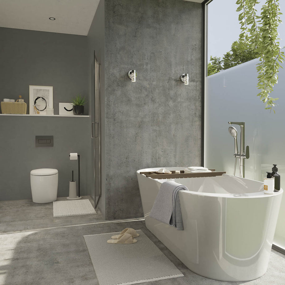 Bathroom Mixer Shower Multi Head Thermostatic Chrome Effect Round Modern - Image 2