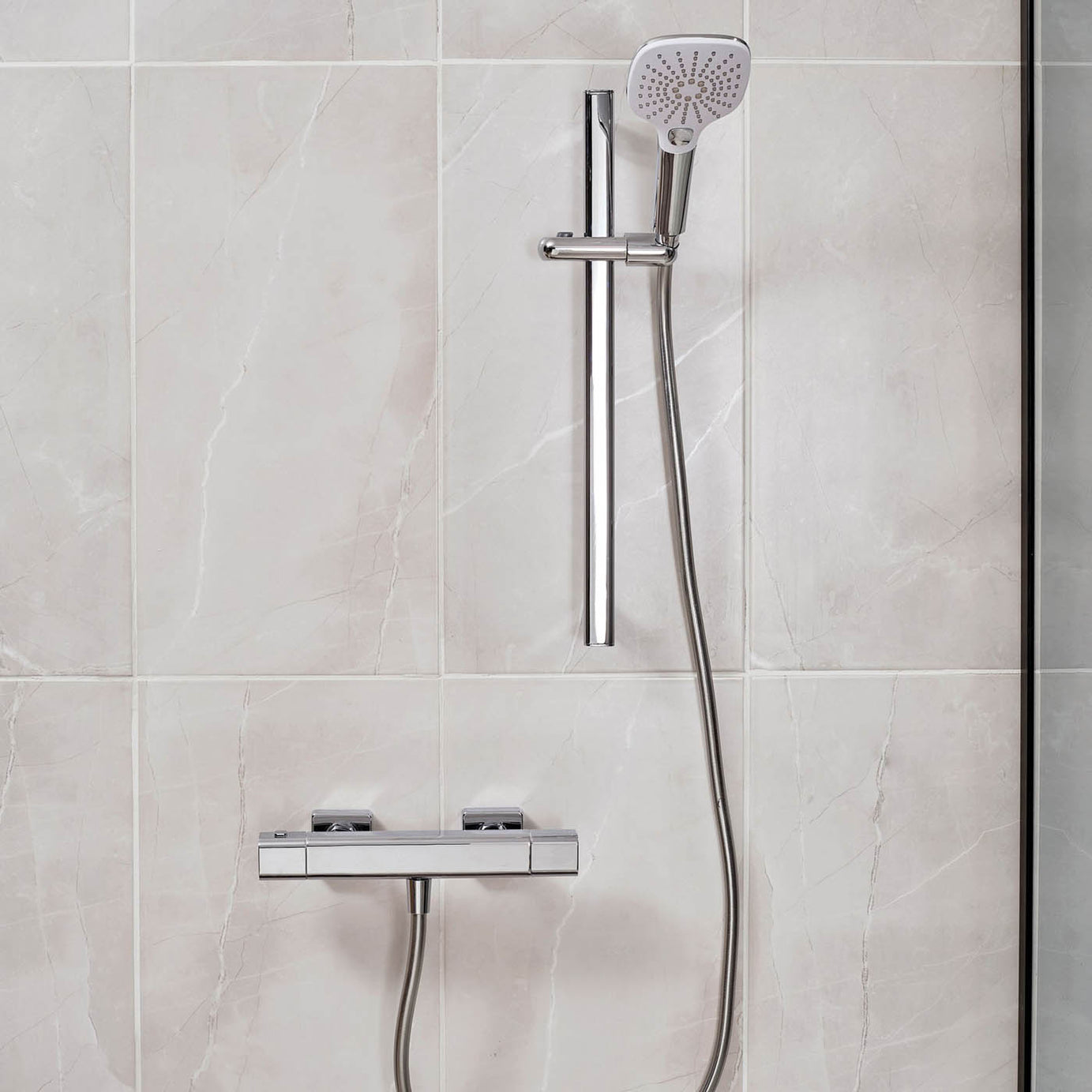 Triton Thermostatic Mixer Shower Chrome 3 Spray Pattern Square Head Bathroom - Image 2