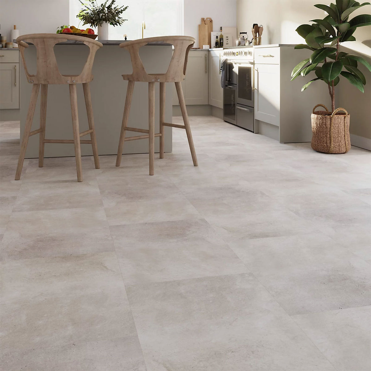 Composite Click Flooring White Concrete Effect Water Resistant Modern 1.95m² - Image 5