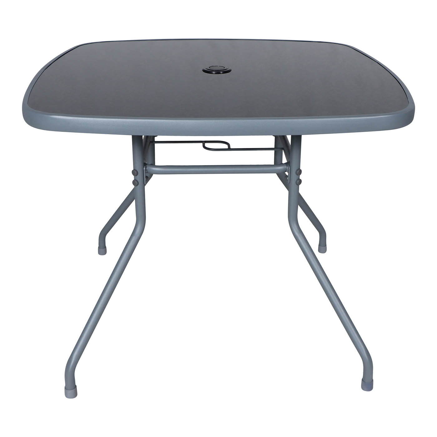 Garden Furniture 4 Seater Dining Set With Table Parasol Metal Outdoor Patio - Image 4