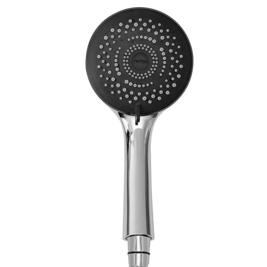 Triton Gloss Silver effect Thermostatic Electric Shower, 9kW - Image 2