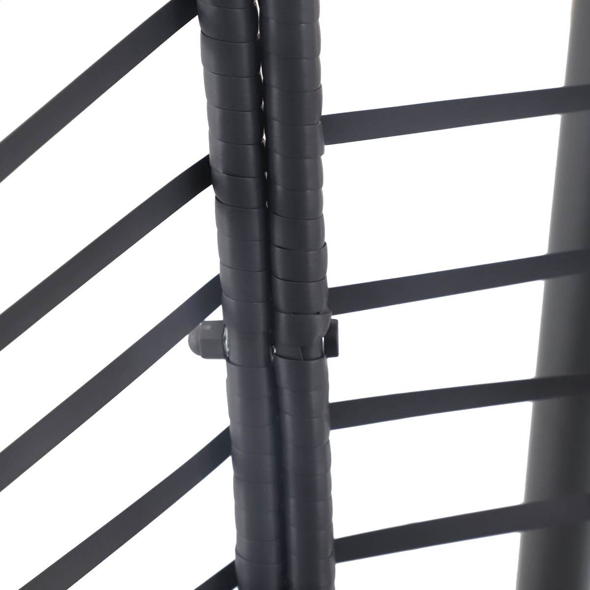 Hanging Egg Chair Garden Patio Dark Grey Metal Swing Outdoor Rattan Effect - Image 5