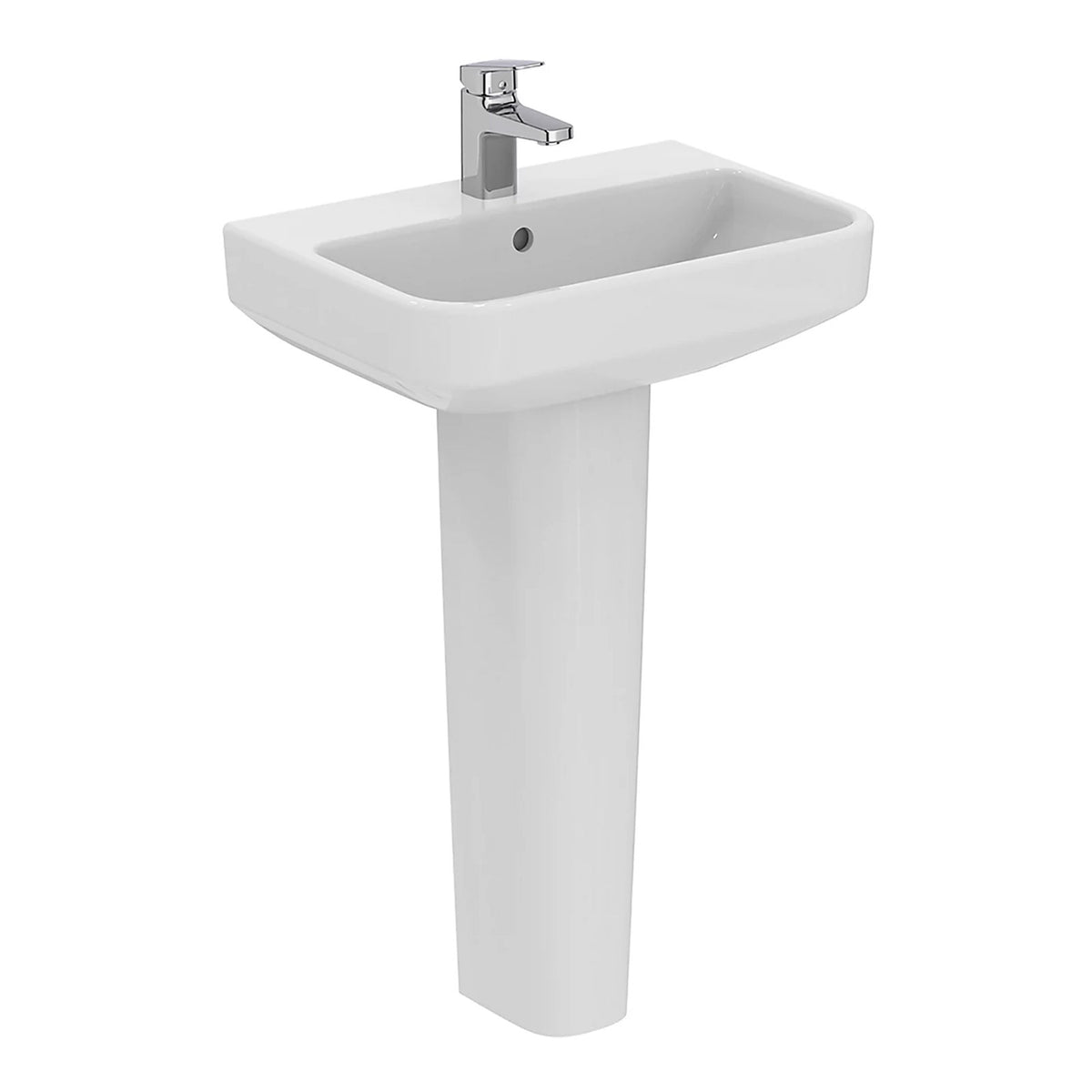 Bathroom Basin Sink i.life S Wall Mounted 550mm Gloss White Rectangular Modern - Image 2