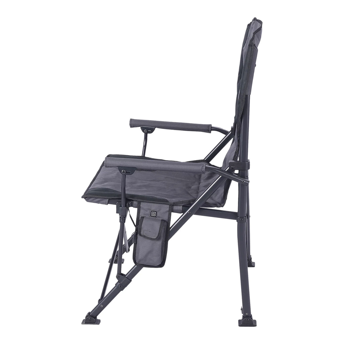 Vatani Grey Foldable Camping Chair Heated Outdoor Garden Fishing Chair - Image 1