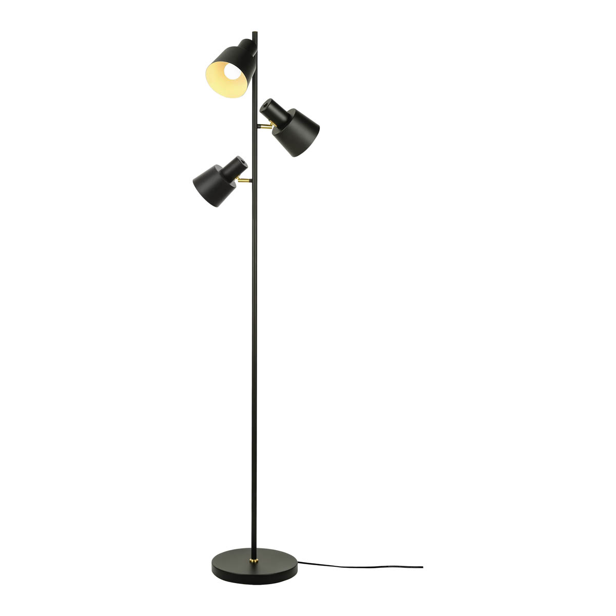 Floor Lamp 3 Way Matt Black Metal E14 Freestanding Living Room Bedroom Indoor - Image 5