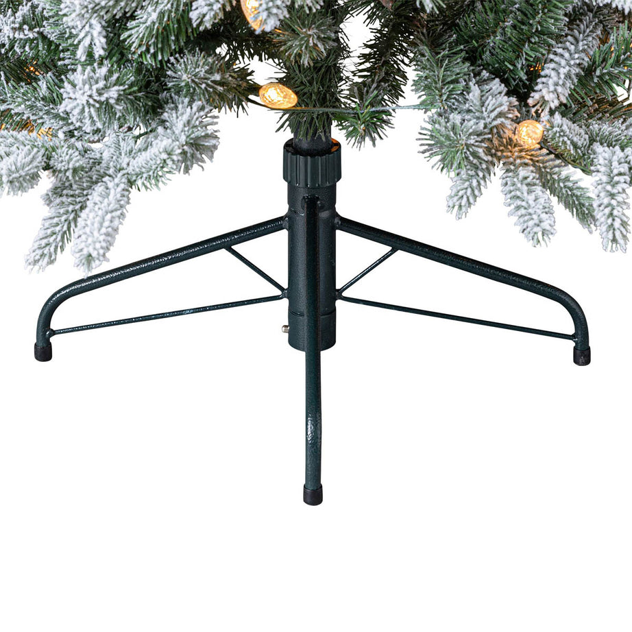 Christmas Tree 6ft Green Artificial LED Pre Lit Warm White Flocked Effect - Image 7