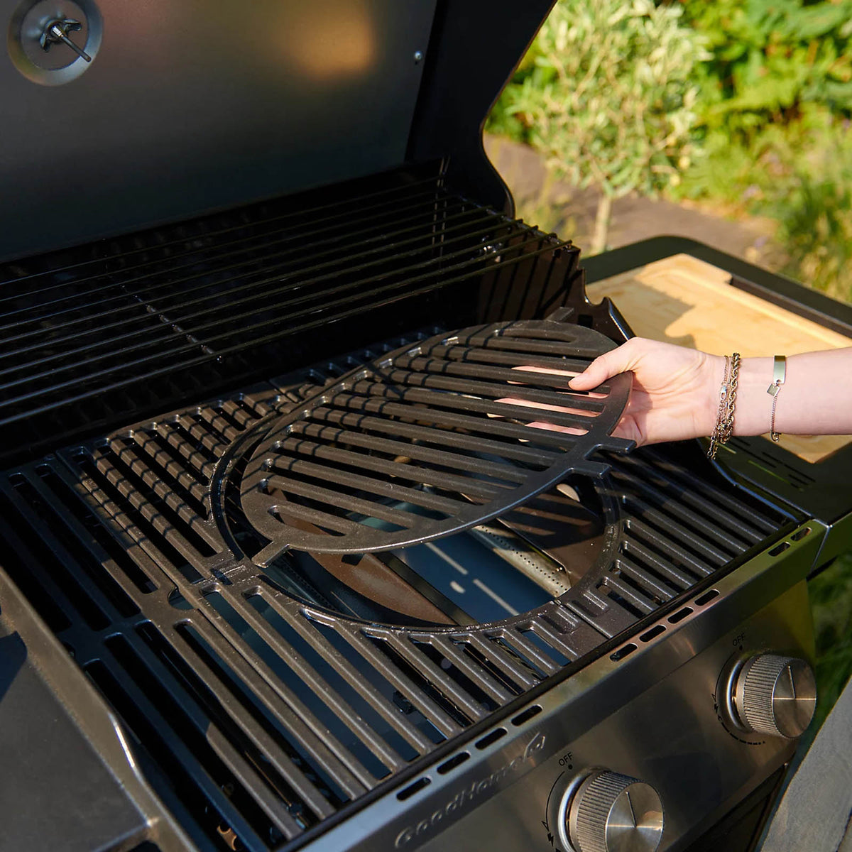 GoodHome Attaia Gas BBQ 4 Burner Black Grill Side Burner Patio Garden - Image 7