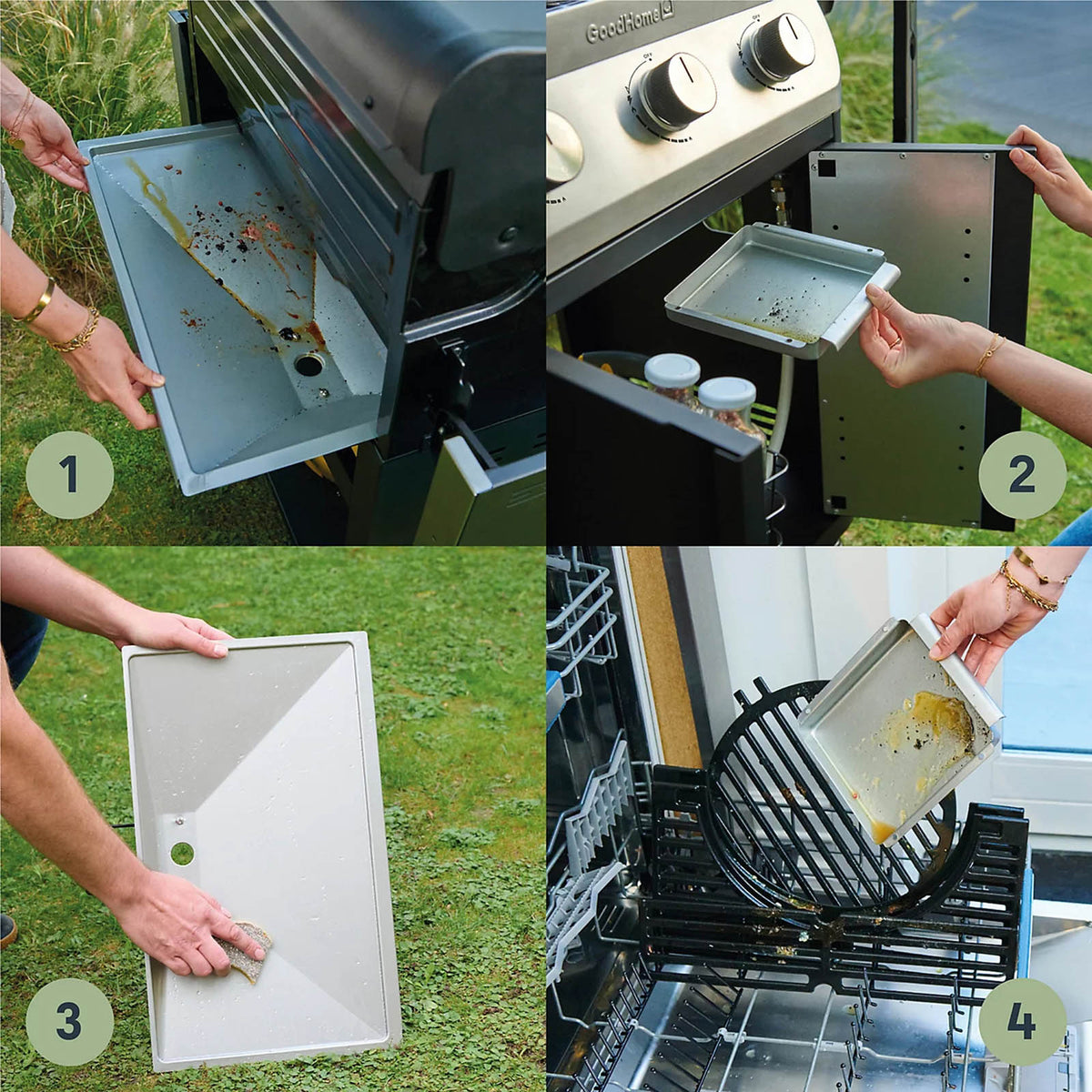 GoodHome Attaia Gas BBQ 4 Burner Black Grill Side Burner Patio Garden - Image 8