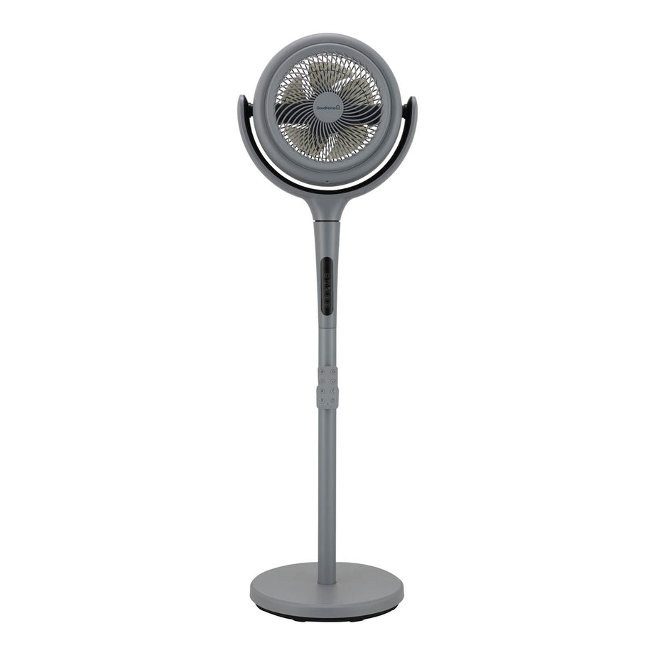 Pedestal Fan Adjustable Height Grey Oscillating Tilt Timer Powerful Cooler 8" - Image 4