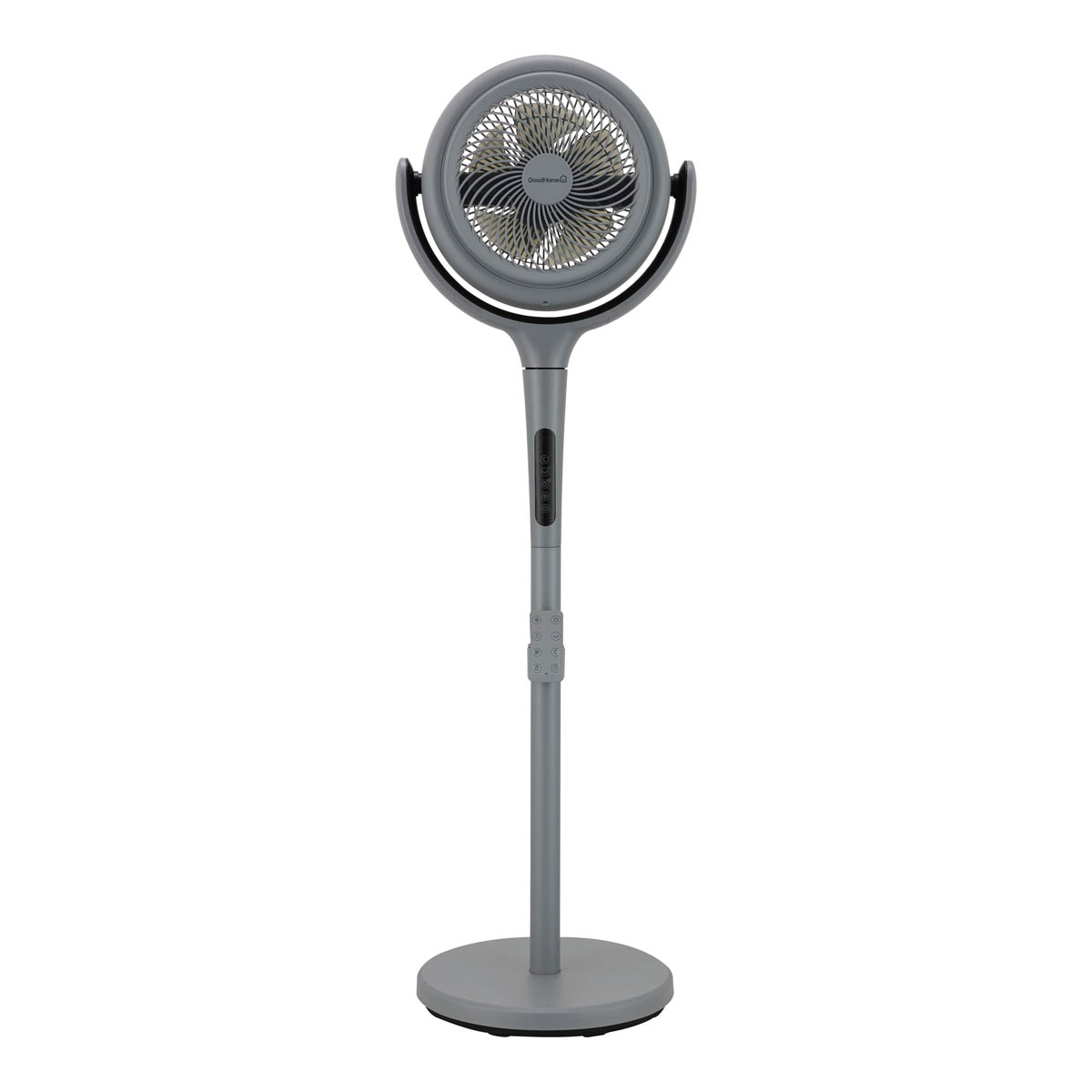 Pedestal Fan Adjustable Height Grey Oscillating Tilt Timer Powerful Cooler 8" - Image 4