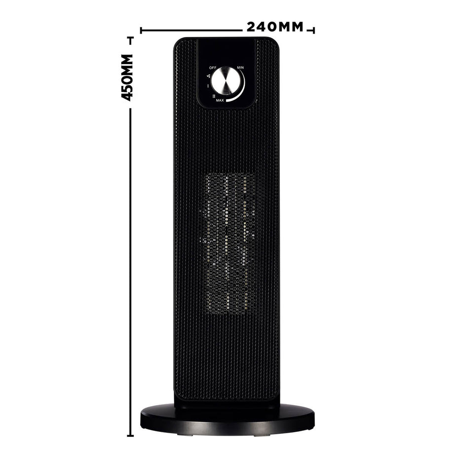 Tower Fan Cooler Heater Electric Oscillating Black Home Office 2000W 45cm - Image 2
