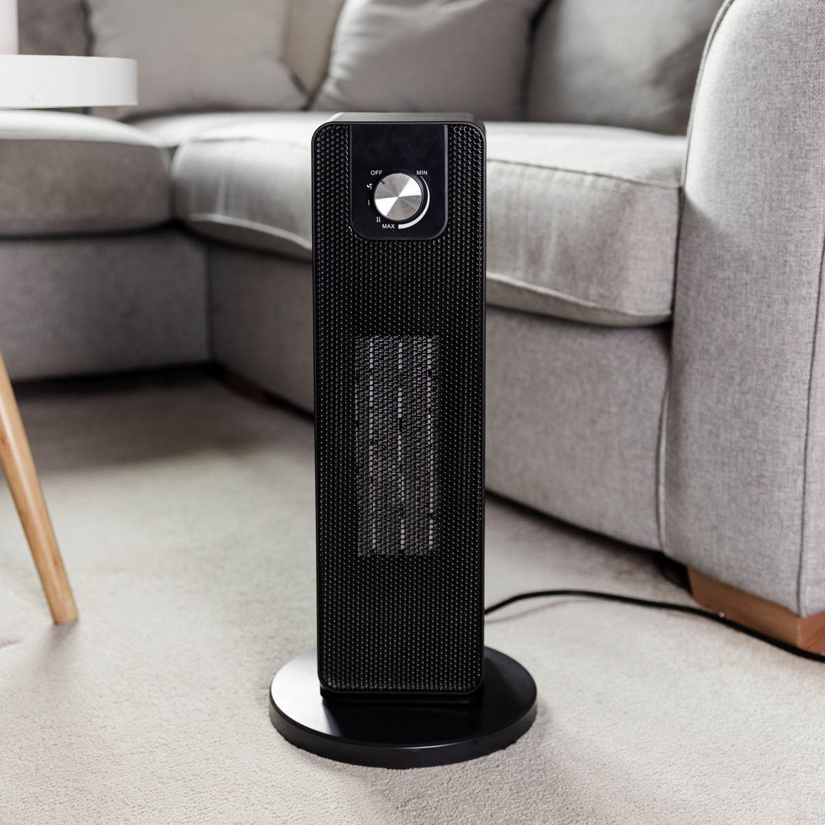 Tower Fan Cooler Heater Electric Oscillating Black Home Office 2000W 45cm - Image 1
