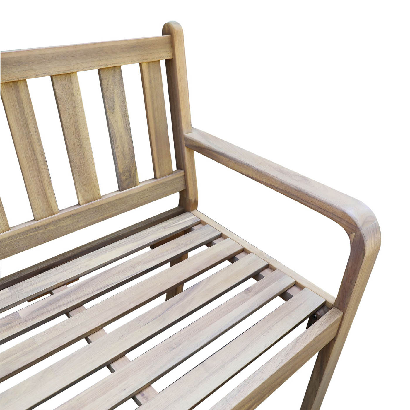 GoodHome Garden Bench 3 seater Natural Wooden Riveo  (W)163cm (H)89cm - Image 6