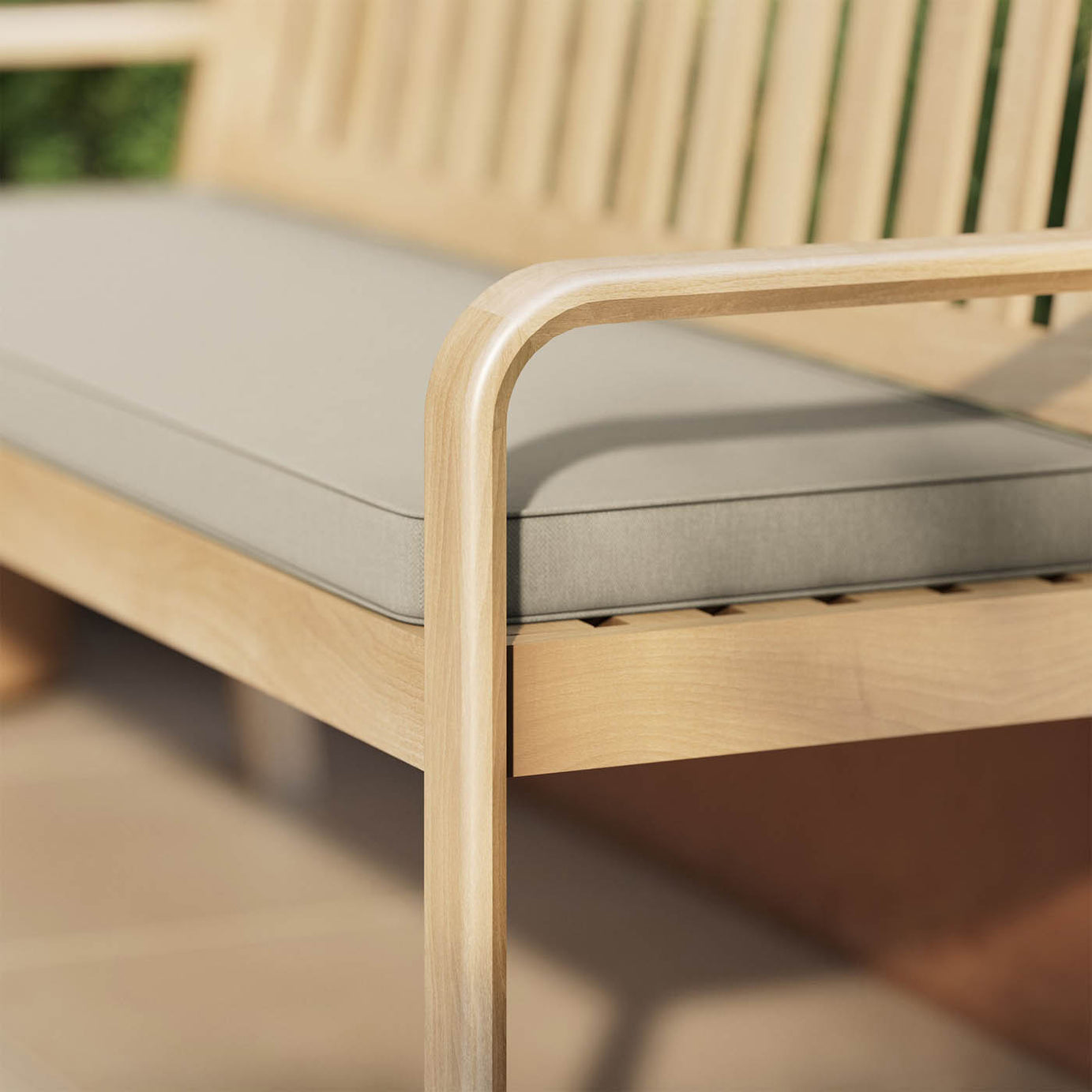 GoodHome Garden Bench 3 seater Natural Wooden Riveo  (W)163cm (H)89cm - Image 8