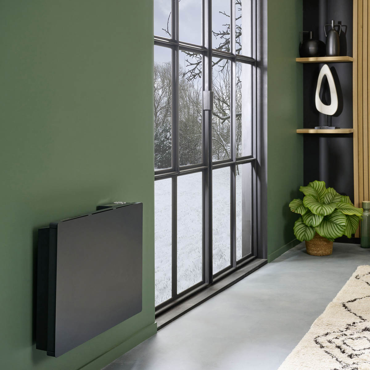 Panel Heater Radiator Electric 1500W Dark Grey Portable Thermostat Modern - Image 6