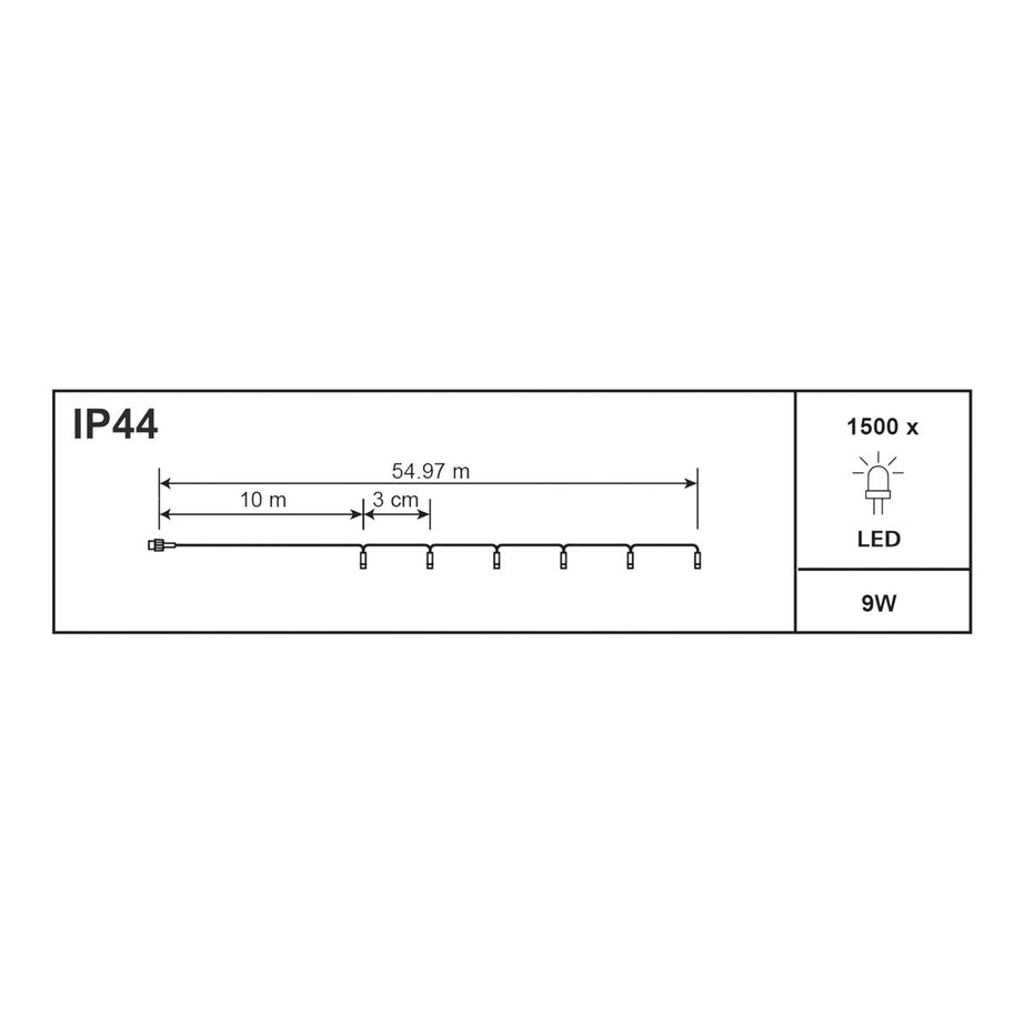 LED Christmas String Lights 1500 Warm White Timer Indoor Outdoor 54.97m - Image 2