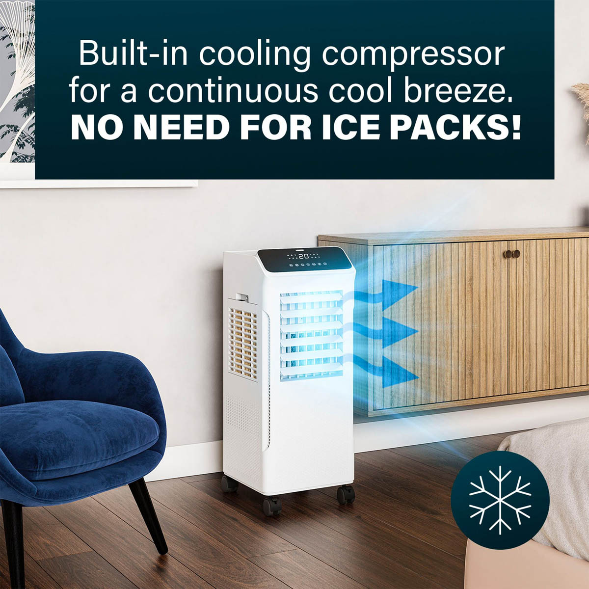 Princess Smart Air Cooler Fan 5L Hybrid White Portable Oscillation Remote Timer - Image 6