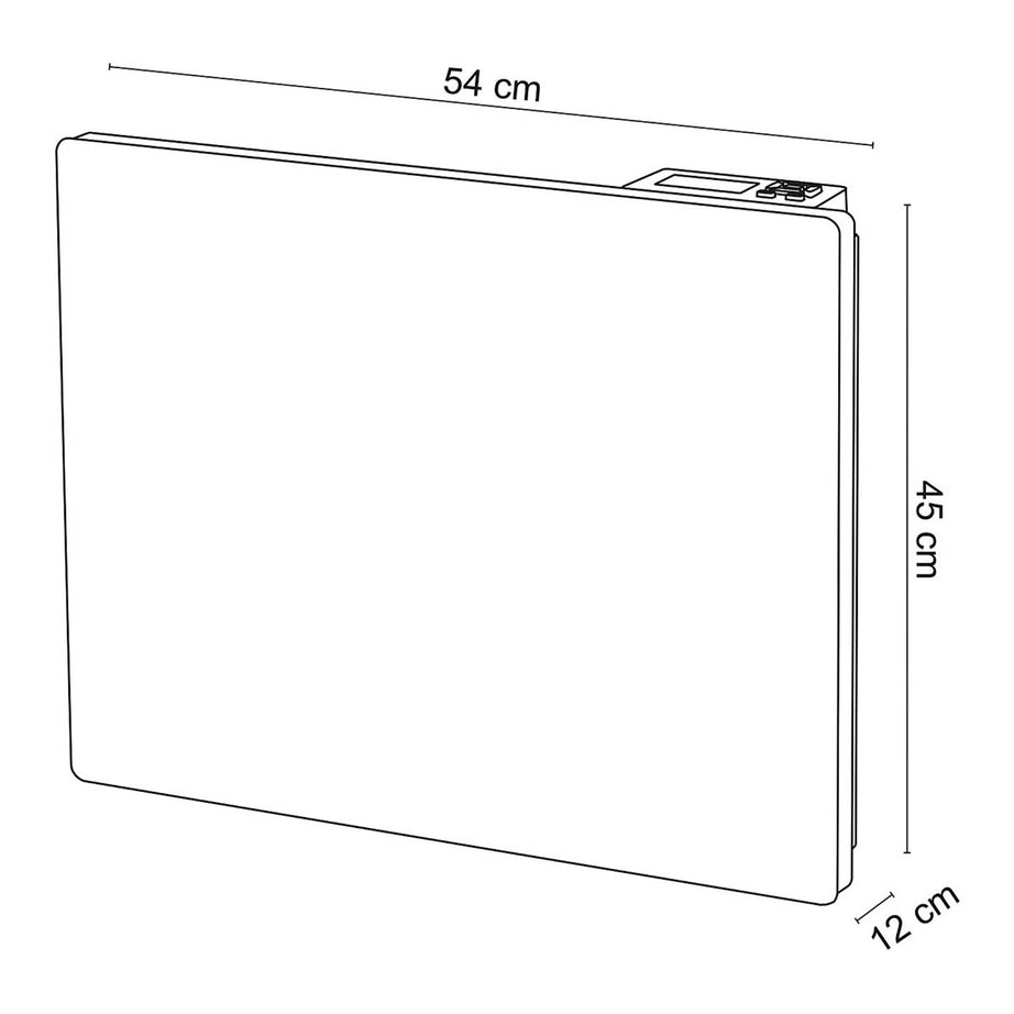 Panel Radiator Electric Dark Grey Programmable Thermostat 1000W (H)45x(W)54cm - Image 3