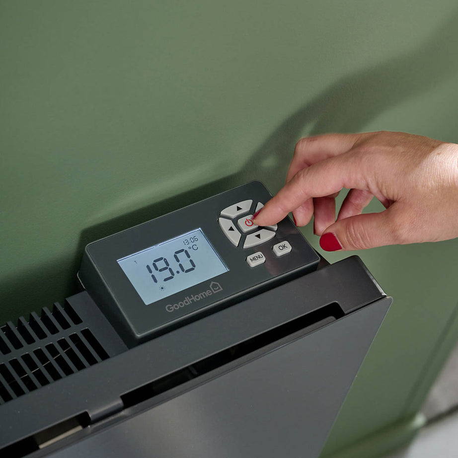 Panel Radiator Electric Dark Grey Programmable Thermostat 1000W (H)45x(W)54cm - Image 7