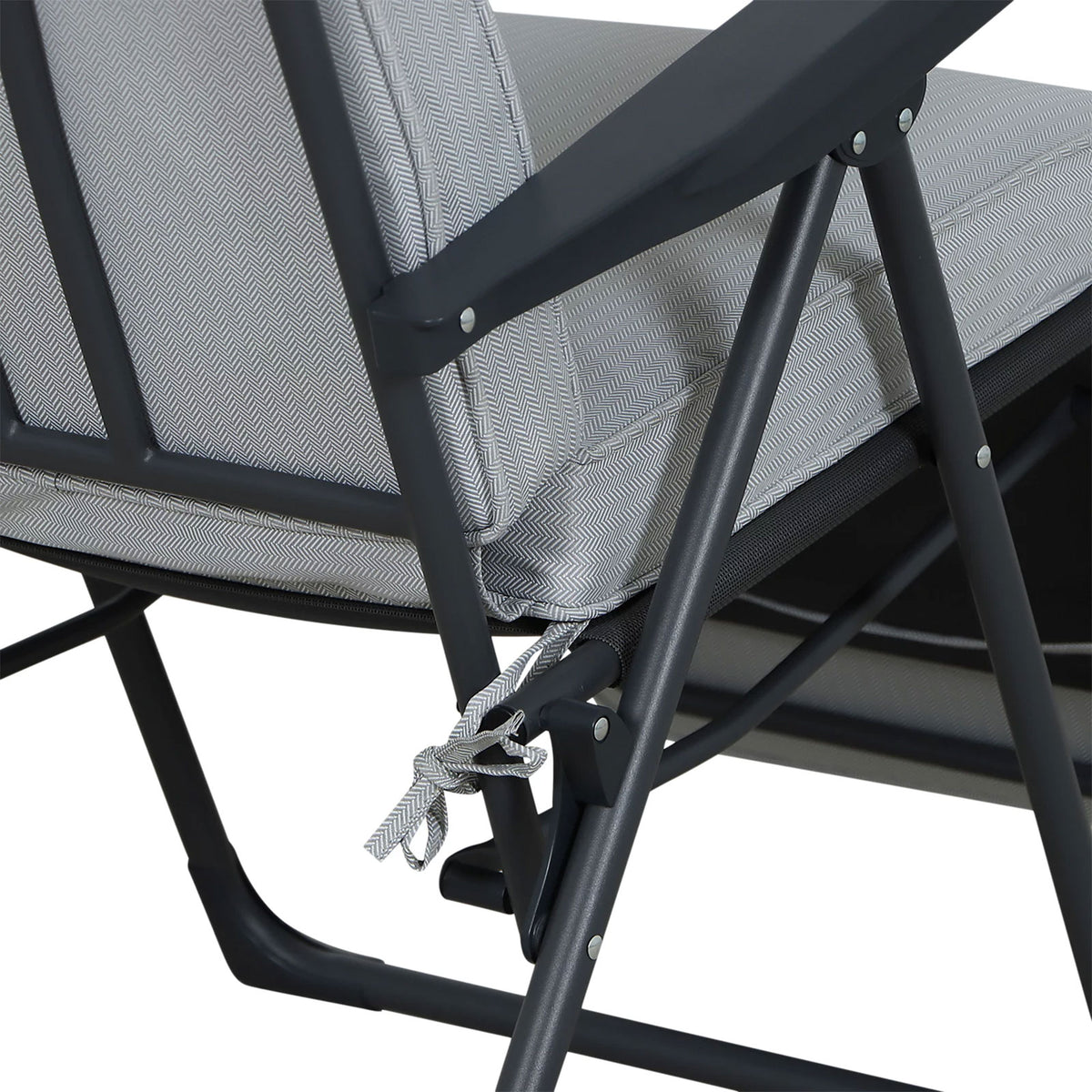GoodHome Casima Grey Metal Recliner Outdoor Garden Lounge Chair - Image 6