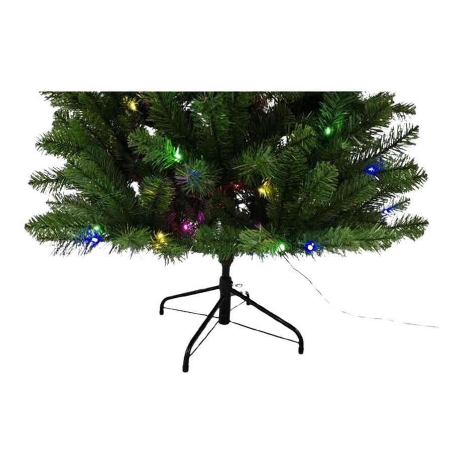 Christmas Tree 6ft Pre-Lit Green Artificial LED 200 Multicolour Hinged Indoor - Image 5