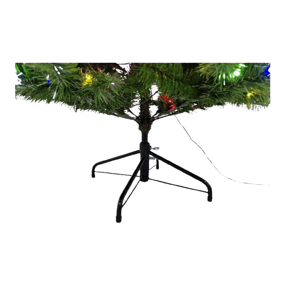 Christmas Tree 6ft Pre-Lit Green Artificial LED 200 Multicolour Hinged Indoor - Image 7