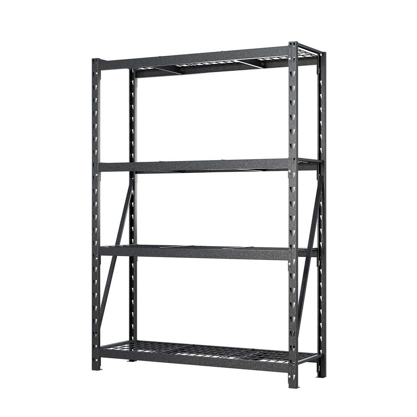 Garage Shelving 4 Tier Heavy Duty Black Storage Rack Shelves Unit 1800x1200mm - Image 1