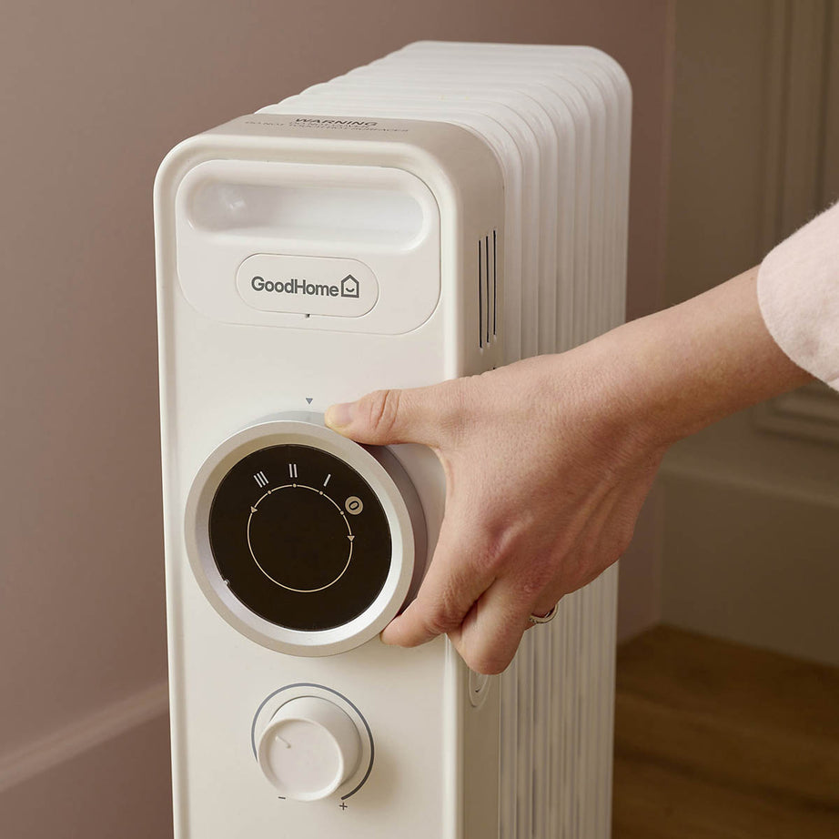 Oil Filled Radiator Electric 2000W 3 Heat Settings White Adjustable Thermostat - Image 3