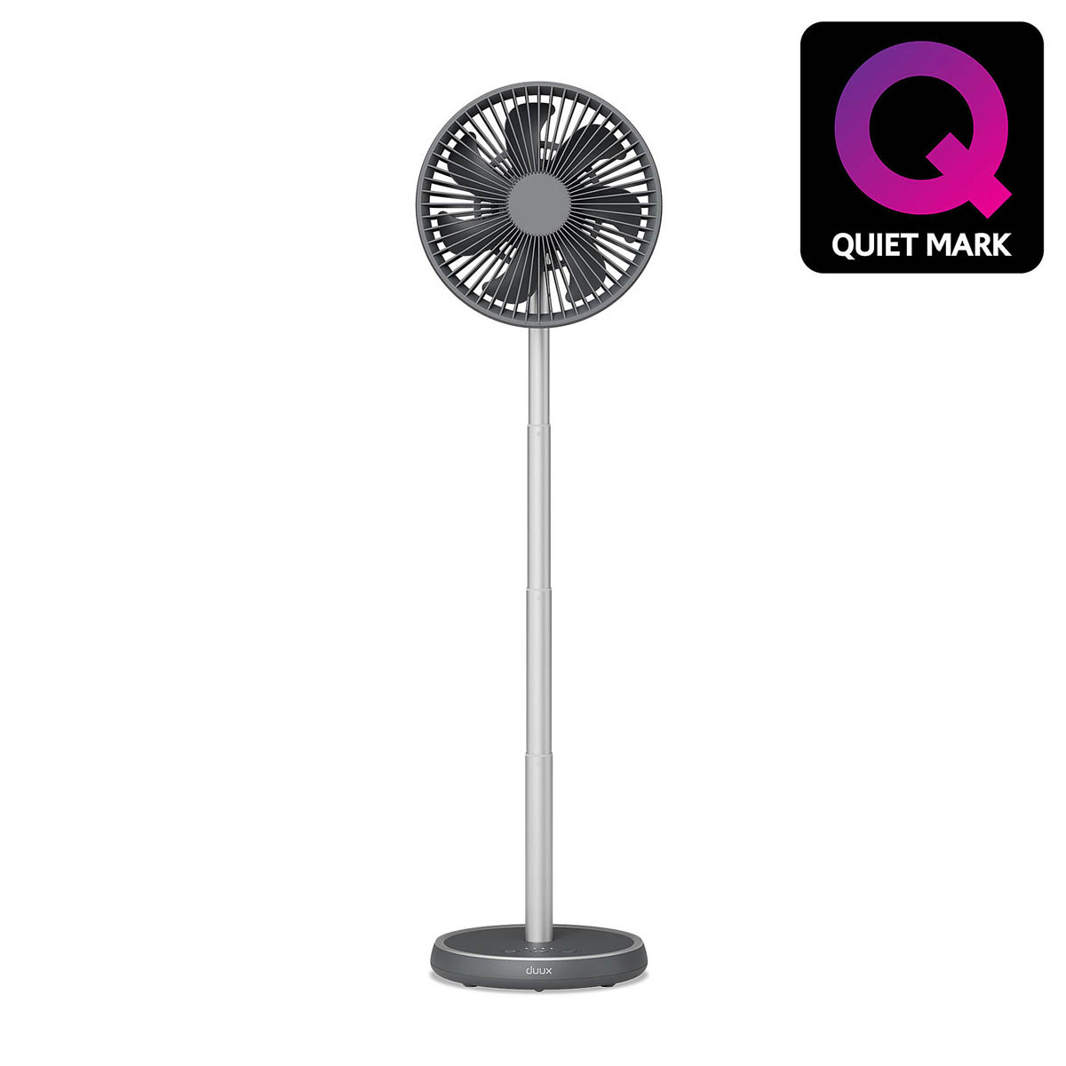 Duux Desk Fan 8" Charcoal Quiet 4 Speed Oscillating Tilting Adjustable Height - Image 3