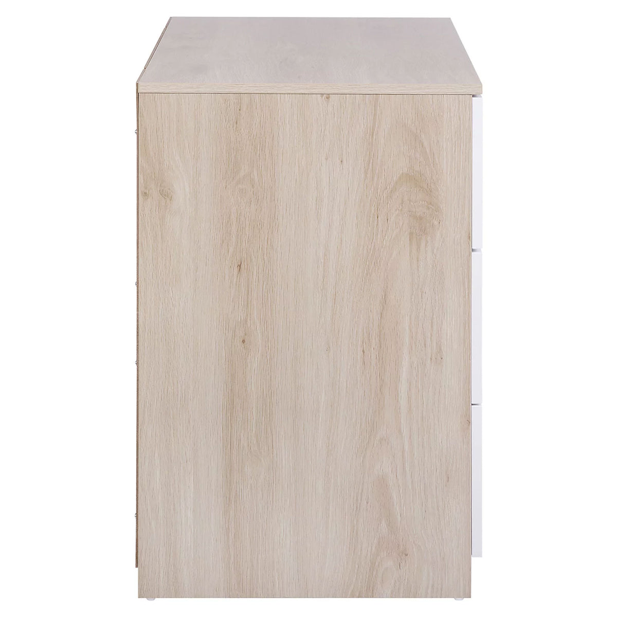 Hadwell 3 Drawer Chest White Natural Oak Effect Bedroom Storage Unit - Image 4