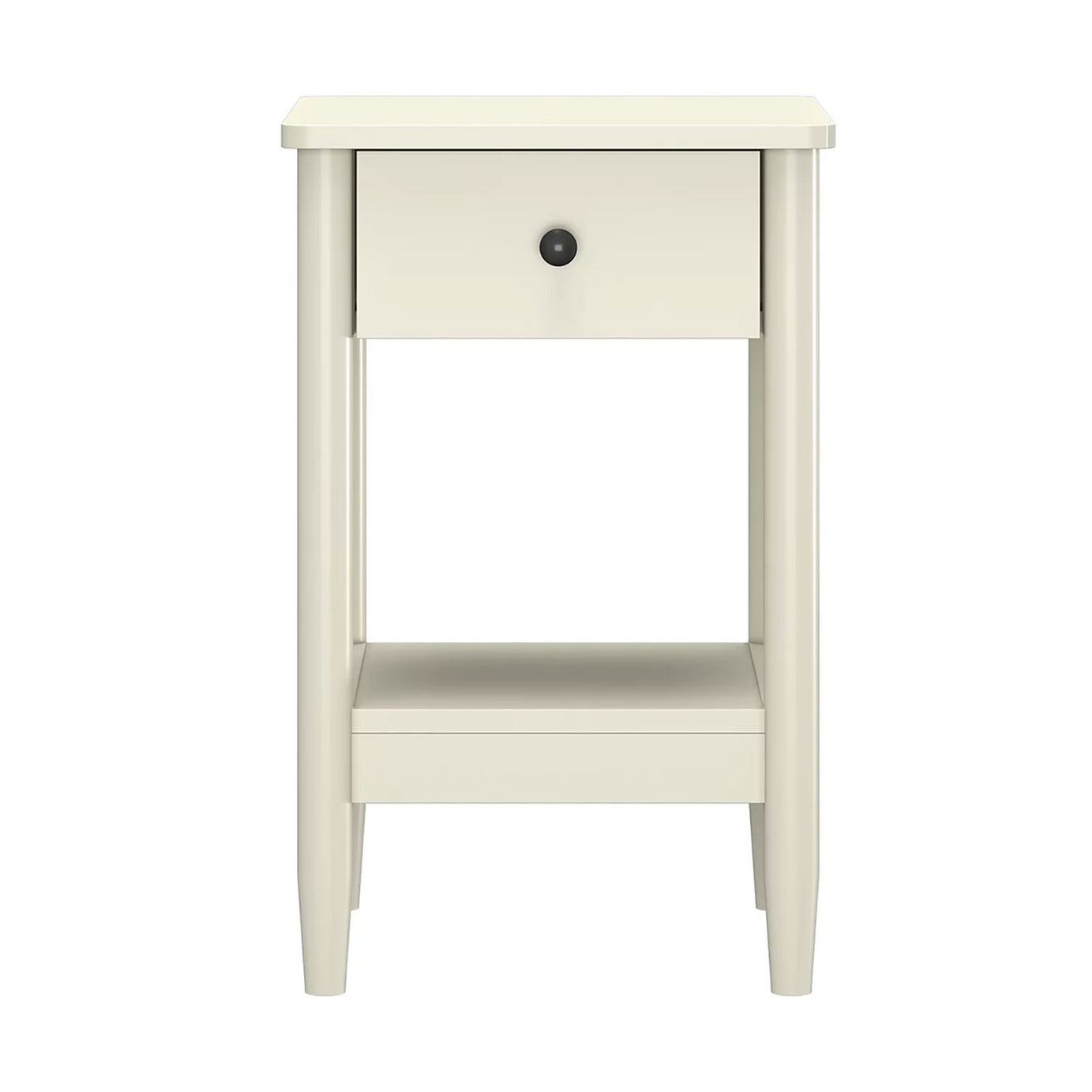 Natural Cream 1 Drawer Bedside Cabinet Painted Bedroom Side Table Chest - Image 2