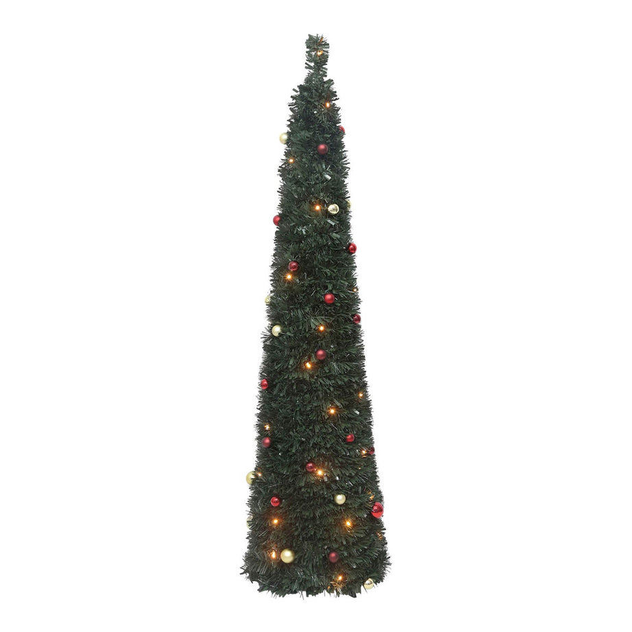 6ft Slim Trevalli Warm white LED Pre-lit Artificial Christmas tree - Green - Image 4