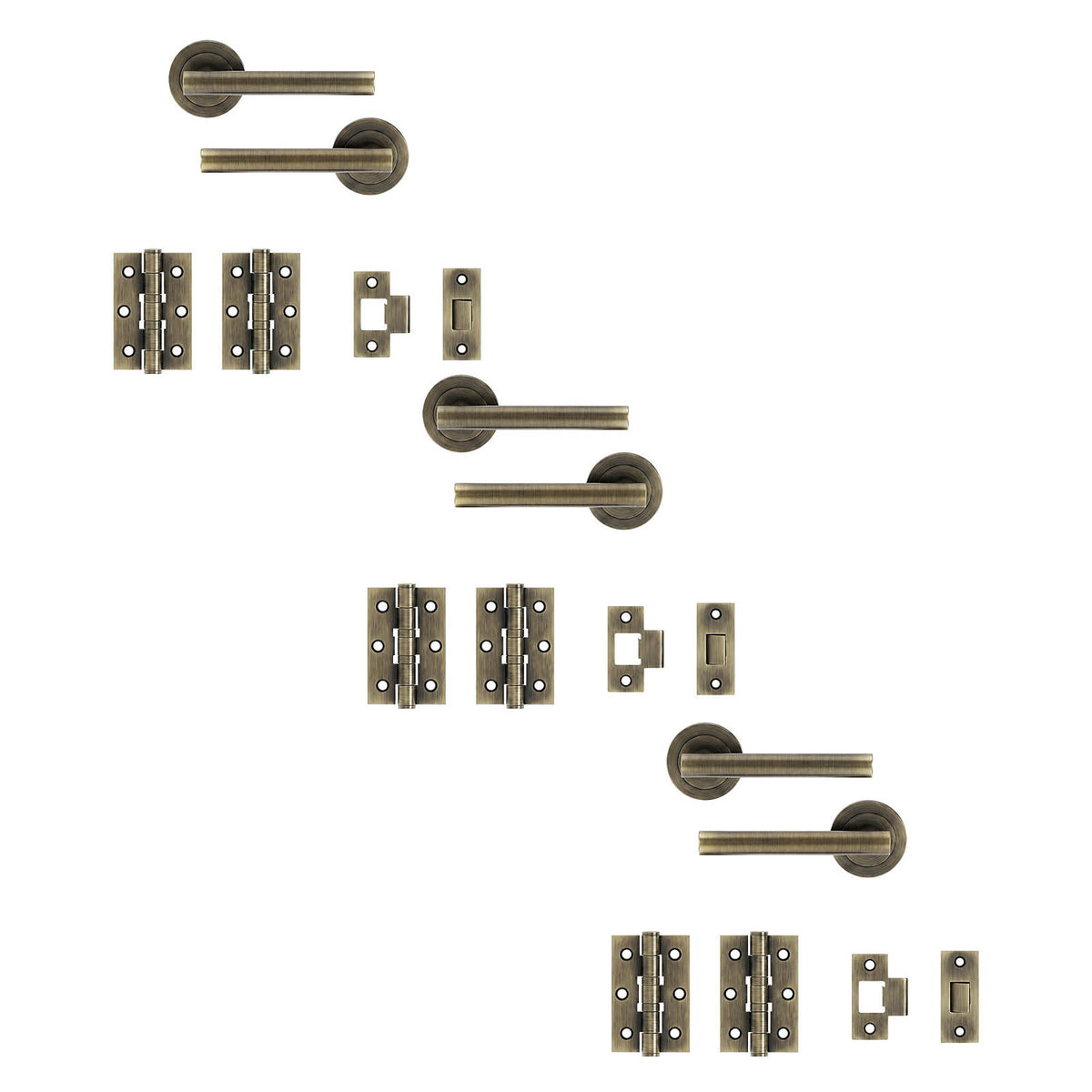 Asker Brushed Antique brass effect Straight Lever on rose Door handle (L)124.5mm, Pack of 3 - Image 8