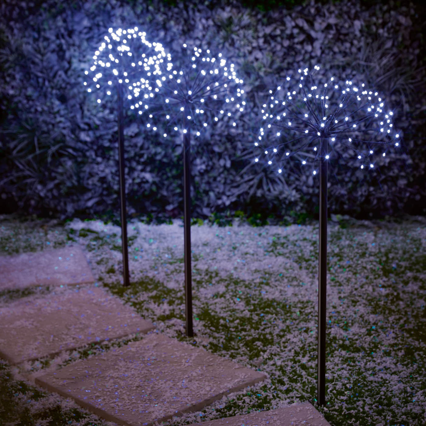 Garden LED Stake Light Indoor Outdoor White Round Festive (H)100 x (D)50cm - Image 1
