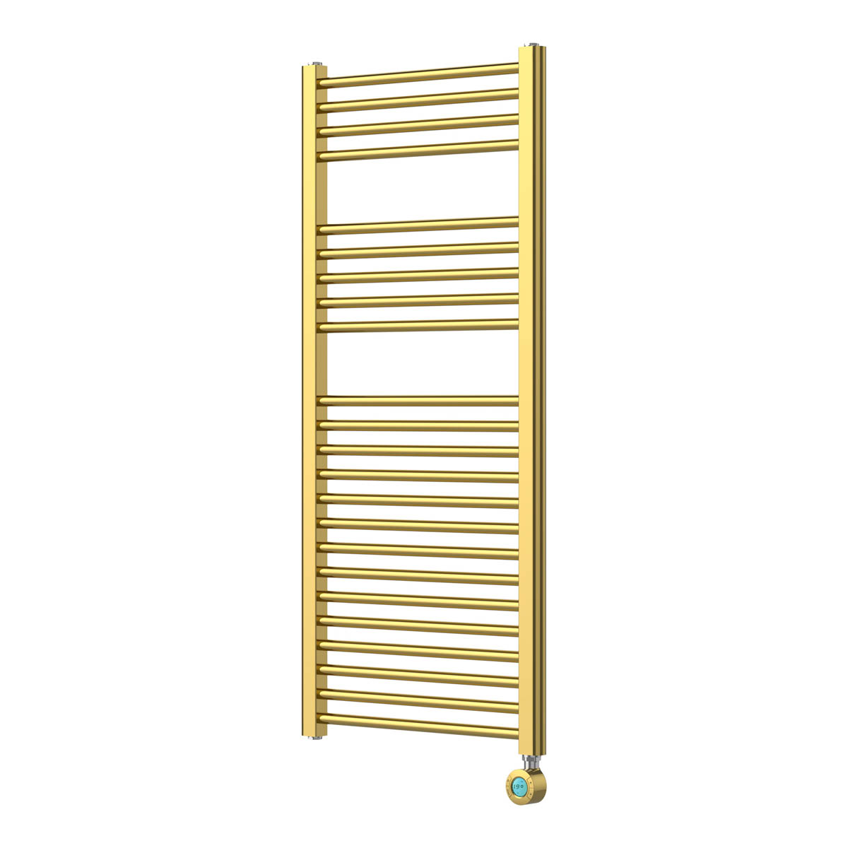 Flomasta Electric Towel Rail Radiator Brass Flat Bathroom Warmer (H)110x(W)50cm - Image 1