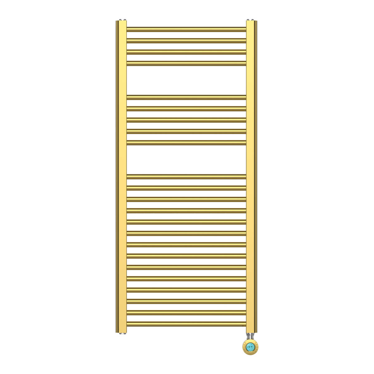 Flomasta Electric Towel Rail Radiator Brass Flat Bathroom Warmer (H)110x(W)50cm - Image 2