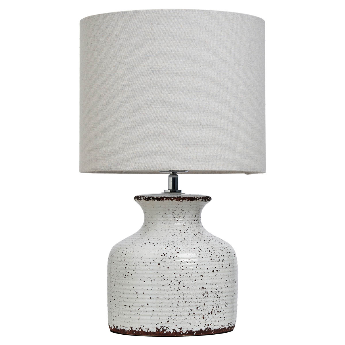 Inlight Table Lamp Capan Crackled Round Natural Distressed Effect Drum Shade - Image 7