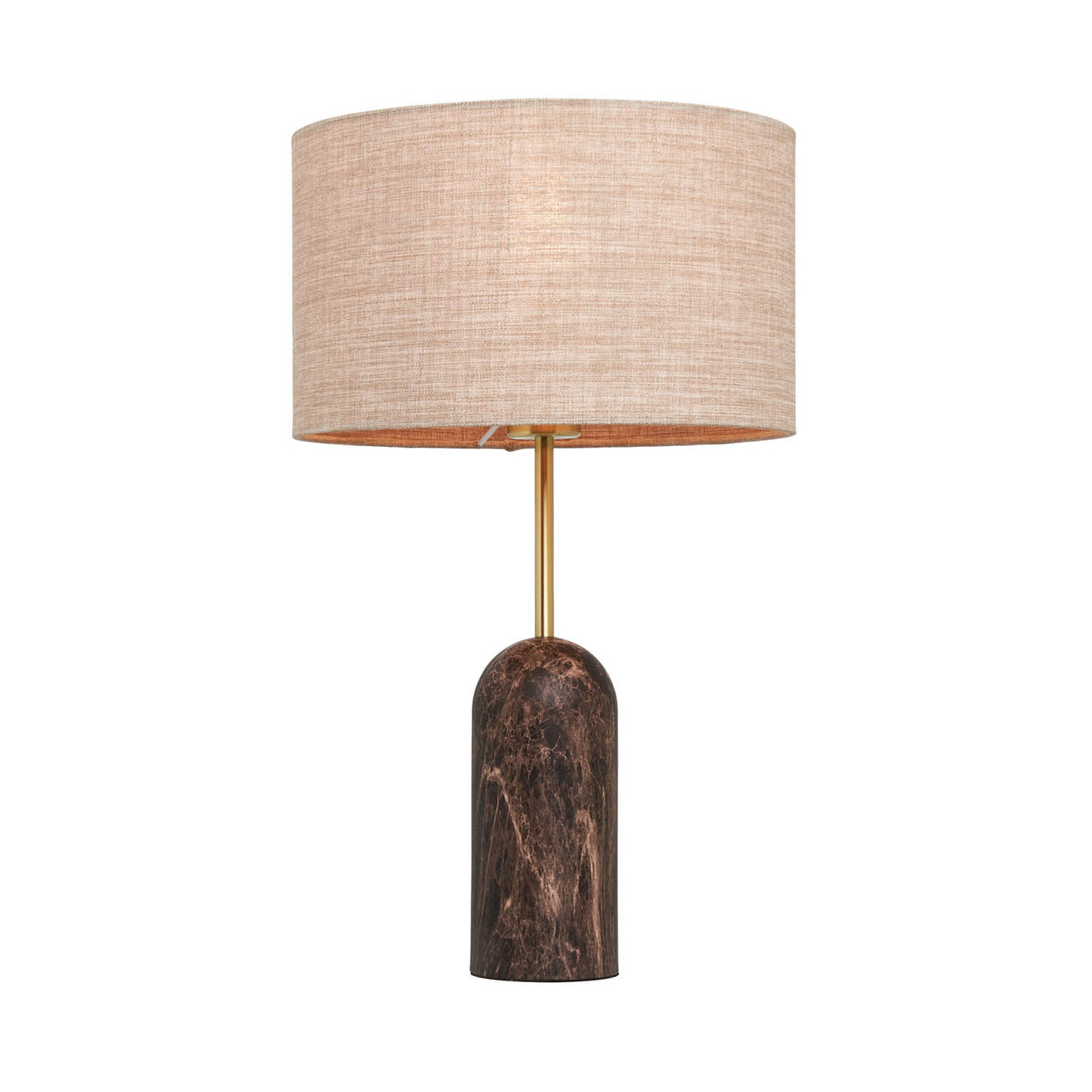 Inlight Table Lamp Printed Matt Brown Natural Marble Effect Round Contemporary - Image 1