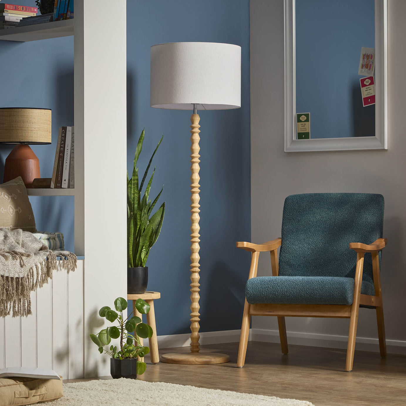 Inlight Floor lamp Patos Matt Natural Wood effect LED (H)160cm - Image 6
