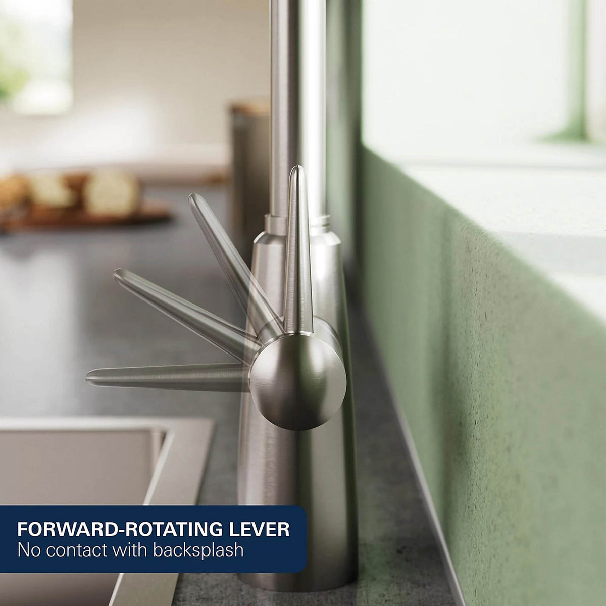 Grohe Ambi Kitchen Tap Dual Lever Mixer Supersteel Swivel Spout Modern - Image 6