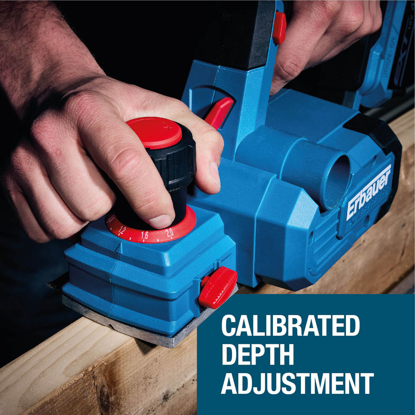 Erbauer Planer Cordless ERI1108PLN Brushless V2 82mm 18V EXT Keep Cool Body Only - Image 7