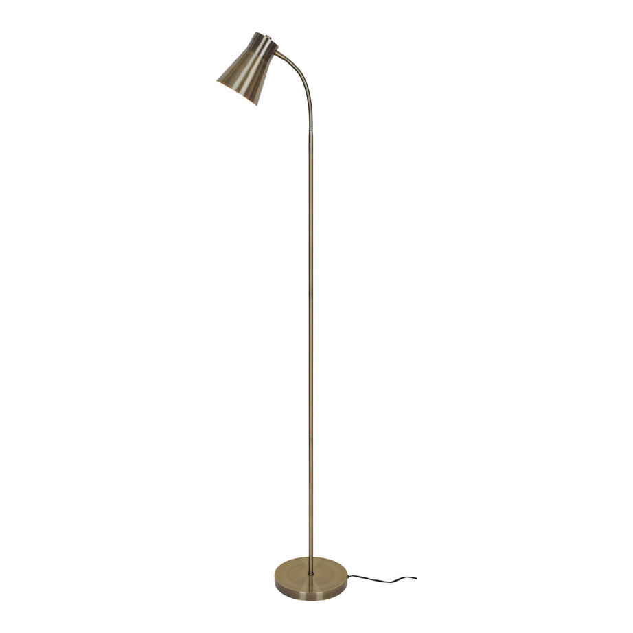 Floor Lamp Metal Satin Antique Brass Effect Adjustable Head Industrial (H)150 cm - Image 5